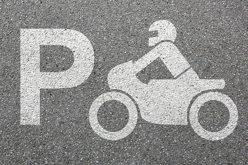 Parking lot sign motorcycle motorbike park motor bike traffic city transport