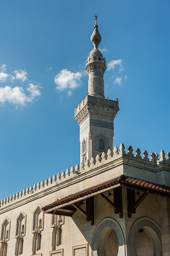 Washington, DC., USA - June 29, 2016: Islamic Center and muslim mosque building with minaret