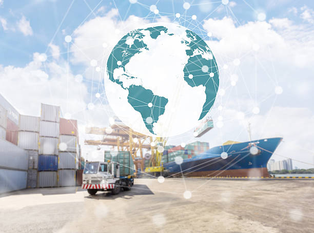 istock Global connection concept of Industrial Container Cargo freight ship. 597241972