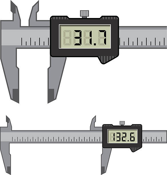 LCD electronic digital caliper micrometer gauge vernier LCD electronic digital caliper micrometer gauge vernier - illustration for the web vernier scale stock illustrations