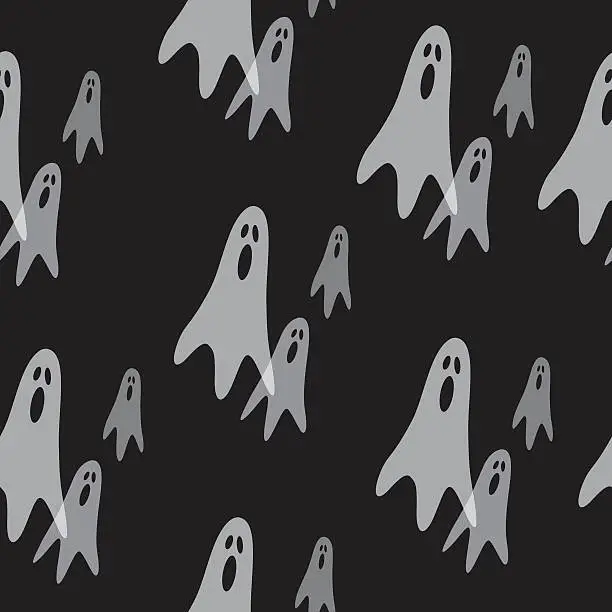 Vector illustration of Flying Ghosts Pattern