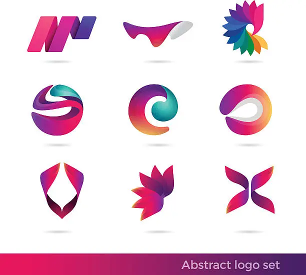 Vector illustration of Creative abstract inspiration vector logo design template. Colorful Vector illustration logo set.