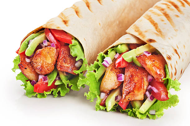 istock Burrito with grilled chicken and vegetables 597249766