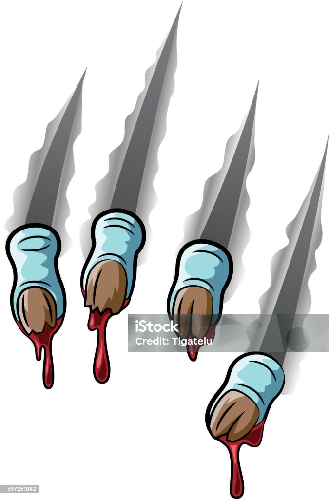 Alien Ripping Through Blue Monster Claw Breaking Through Ripping Tearing Stock Illustration ...