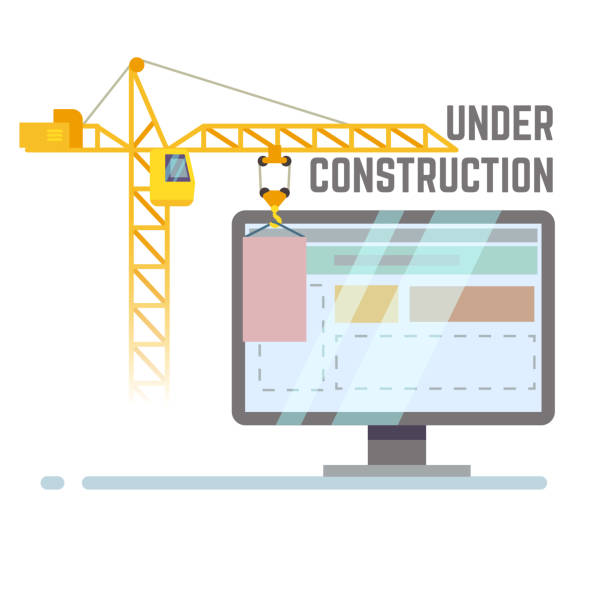 건설 웹 사이트 벡터 배경 에서 건물 - web page www construction construction site stock illustrations