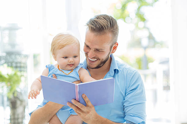 istock Dad and baby reading a book 597258298