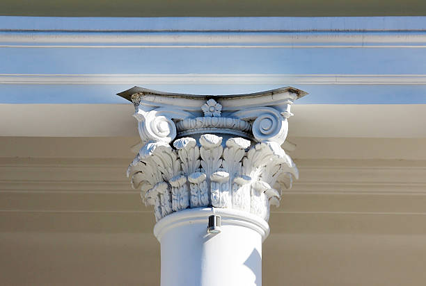 istock white columns in the Baroque style in a bright sunny 597259802