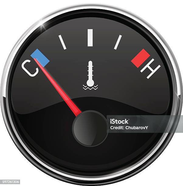 zelf Mooi Onzin Car Temperature Gauge Thermometer Stock Illustration - Download Image Now -  Car, Cold Temperature, Gauge - iStock