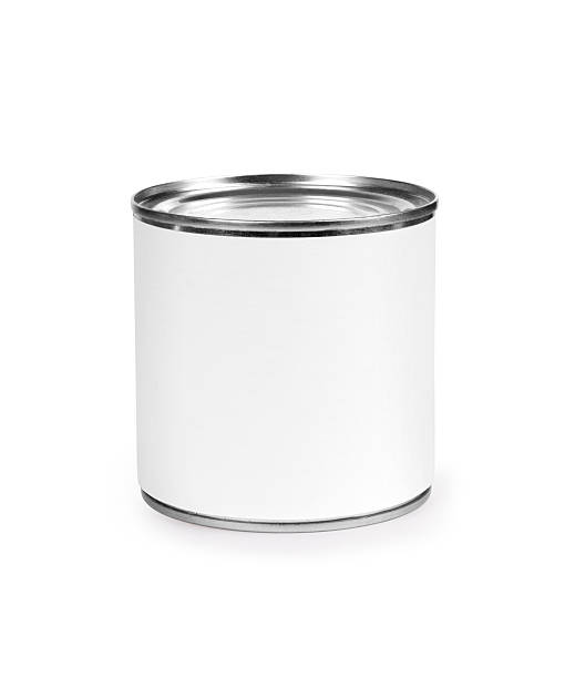 istock Metal can for preserved food on white background, 597266586