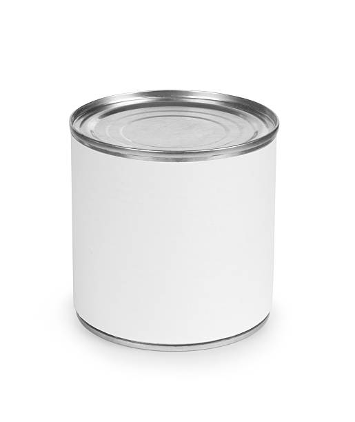 istock Metal can for preserved food on white background, 597266592
