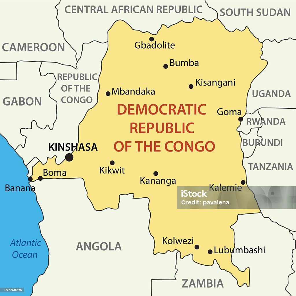 Democratic Republic of the Congo - vector map Democratic Republic of the Congo stock vector