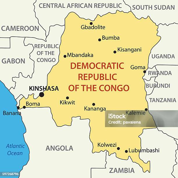 Democratic Republic Of The Congo Vector Map Stock Illustration - Download Image Now - Democratic Republic of the Congo, Map, Illustration