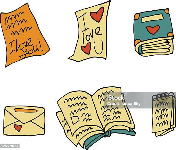 Vector Cartoon Flat Paper Books Set Icon Stickers Stock Illustration - Download Image Now - Book, Business, Business Finance and Industry