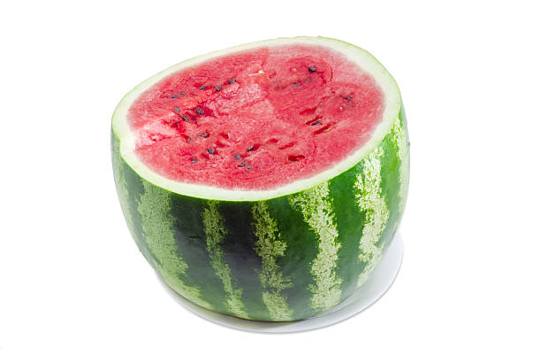 istock Watermelon cut off across on a light background 597271050