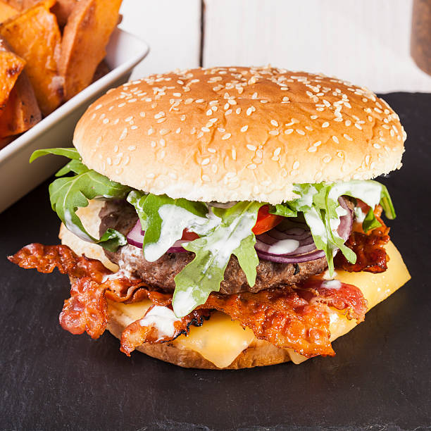 istock juicy bbq burger  bacon cheese fries 597272904
