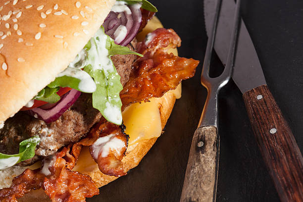 istock juicy bbq burger  bacon cheese fries 597273562