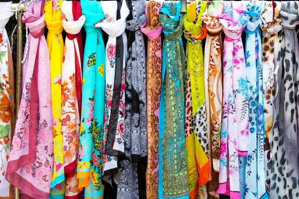 istock Colorful silk scarves 597273984