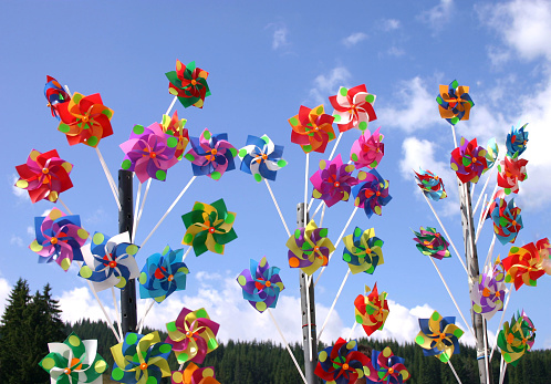 colorful wind roundabouts for children