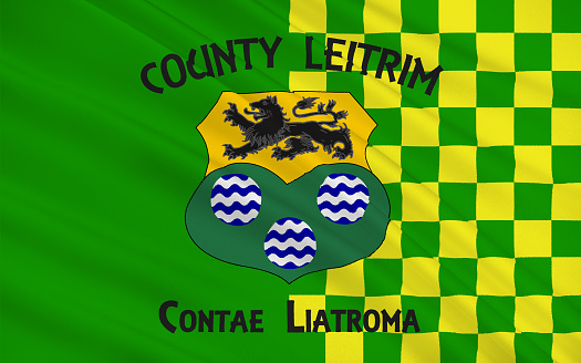 Flag of County Leitrim is a county in Ireland. It is named after the village of Leitrim and is based on the historic Gaelic territory of West Breifne.