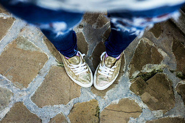 istock Foot and legs seen from above 597640386