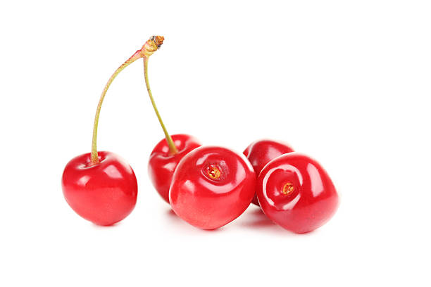 istock Ripe cherries isolated on a white background 597641184