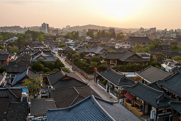 Seoul, Korea - February 7th 2025, It is the winter Bukchon-ro street in Jongno-gu,  Downtown Seoul Korea. 서울 북촌로