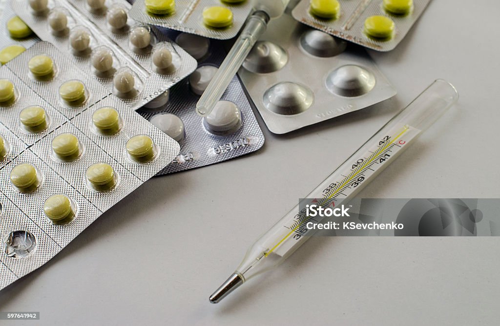 packings of pills and capsules of medicines Acetylsalicylic Acid Stock Photo