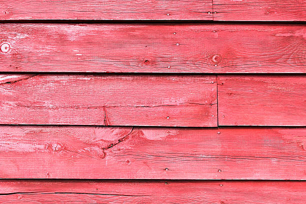 istock painted red horizontal wooden boards background 597642088