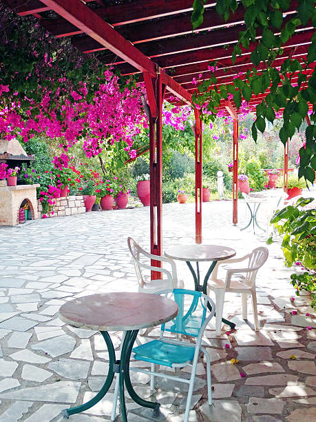 istock luxury hotel building balcony and terrace santorini Greece 597642746