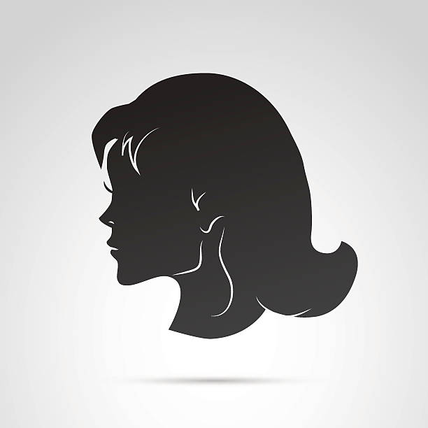 ilustraciones, imágenes clip art, dibujos animados e iconos de stock de icono de la cabeza de la mujer. - silhouette rope profile beauty