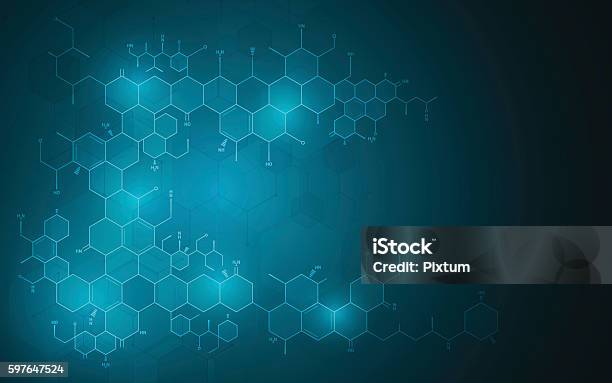 Abstract Molecular Chemistry Science Technology Innovation Design Concept Background Stock Illustration - Download Image Now