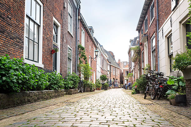 istock Charming street in Haarlem, The Netherlands 597648078