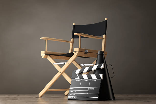 istock Director Chair, Movie Clapper and Megaphone. 3d Rendering 597649666