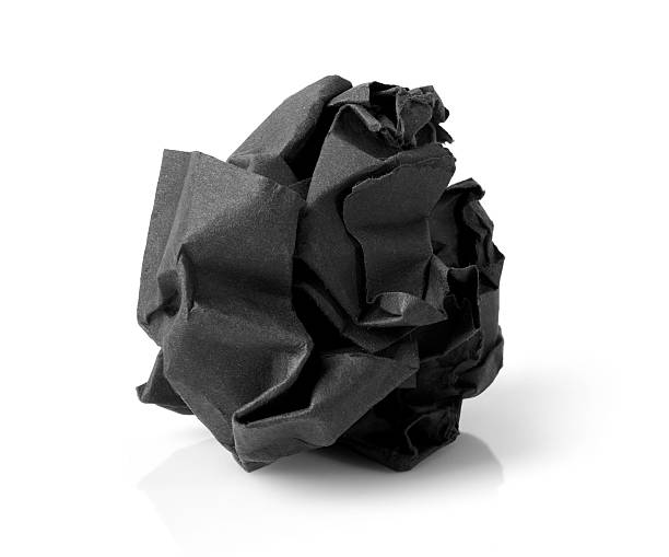istock Black Paper Ball Isolated on White Background. 597649952