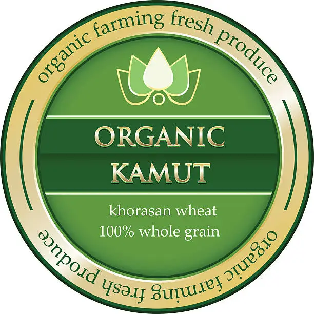 Vector illustration of Organic Kamut Gold Label