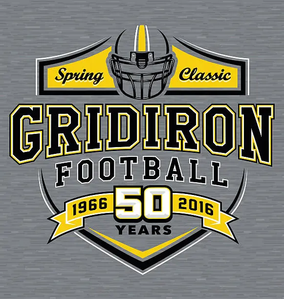 Vector illustration of Gridiron football t-shirt graphic design
