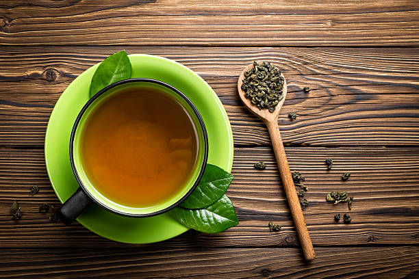 teetasse - green tea stock-fotos und bilder