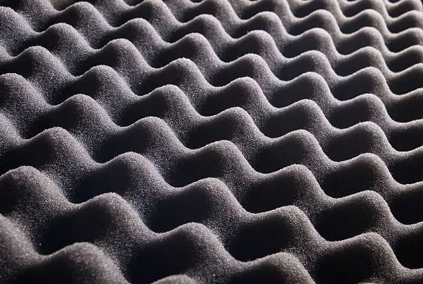 Photo of texture of grey sponge, waves for background