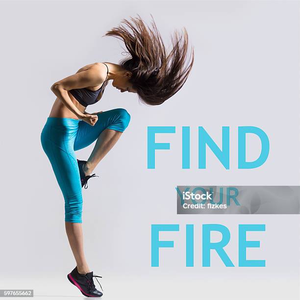 Find Your Fire Stock Photo - Download Image Now - Exercising, Healthy Lifestyle, Poster