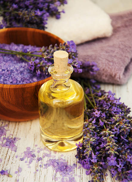 istock Lavender, sea salt, oil  and candle 597655818
