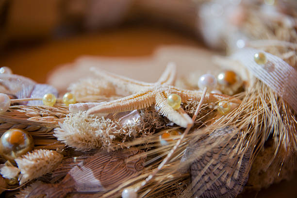 istock Closeup wreath of ears wheat 597656802