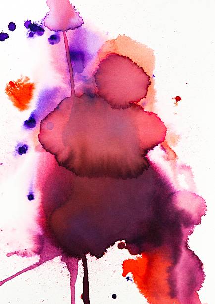 istock Colorful watercolor stains on white background 597658052