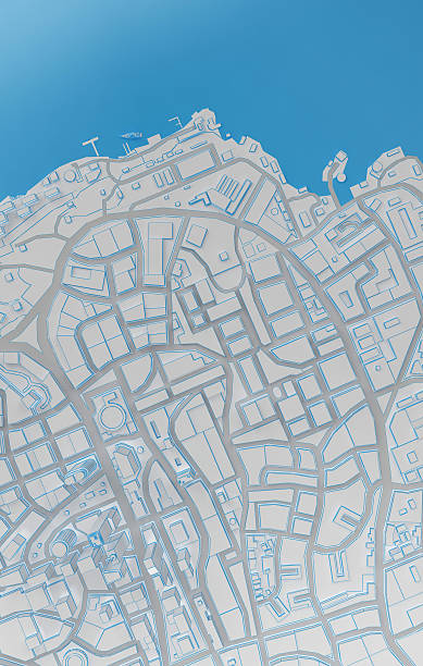 istock coast city top view. 3d rendering 597662760