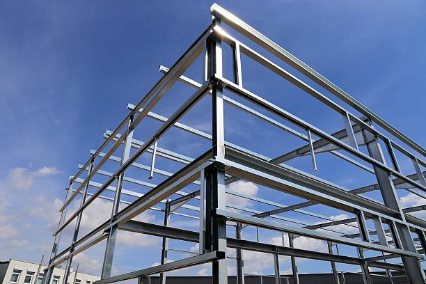 istock Steel construction of a new sorting-depot 597664560
