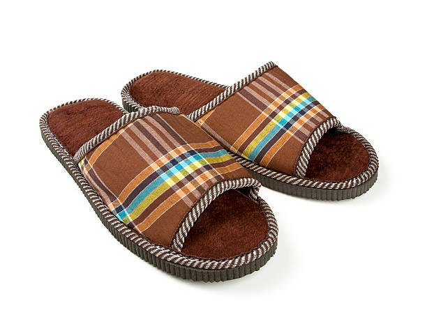 istock brown slippers isolated on white 597666862