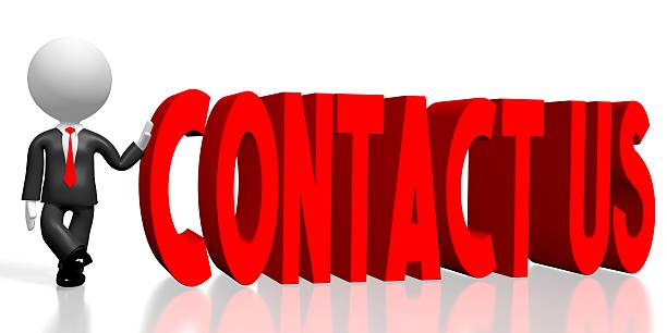 istock 3D businessman, contact us concept 597672410