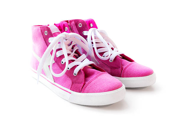 istock Pink woman sneakers 597672922