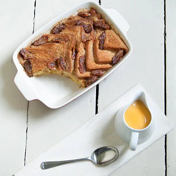 Photo of Bread and Butter Pudding with Custard