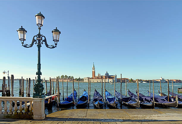 istock empty gondolas in San Marco Venice Italy. 597674482