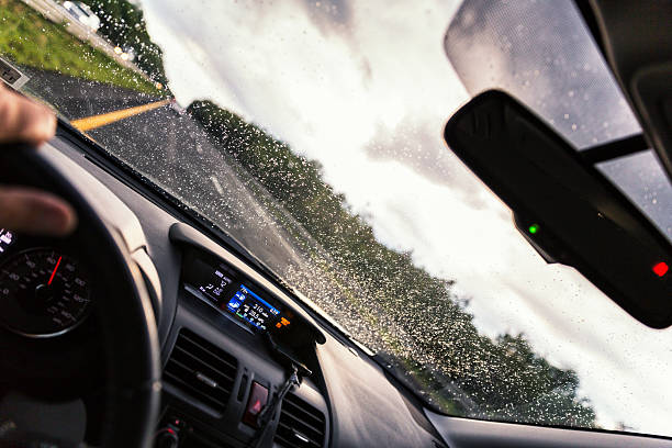 istock Expressway Driving POV Through Speeding Car Windshield During Rain Storm 597927862